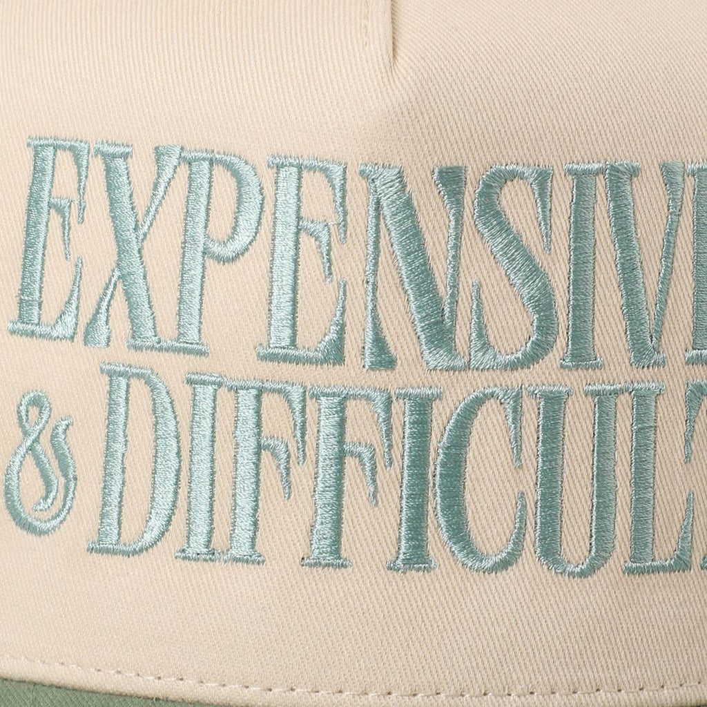 Embroidered “Expensive & Difficult” Hat • Funny Statement Trucker Hat • Trendy Two-Tone Cap