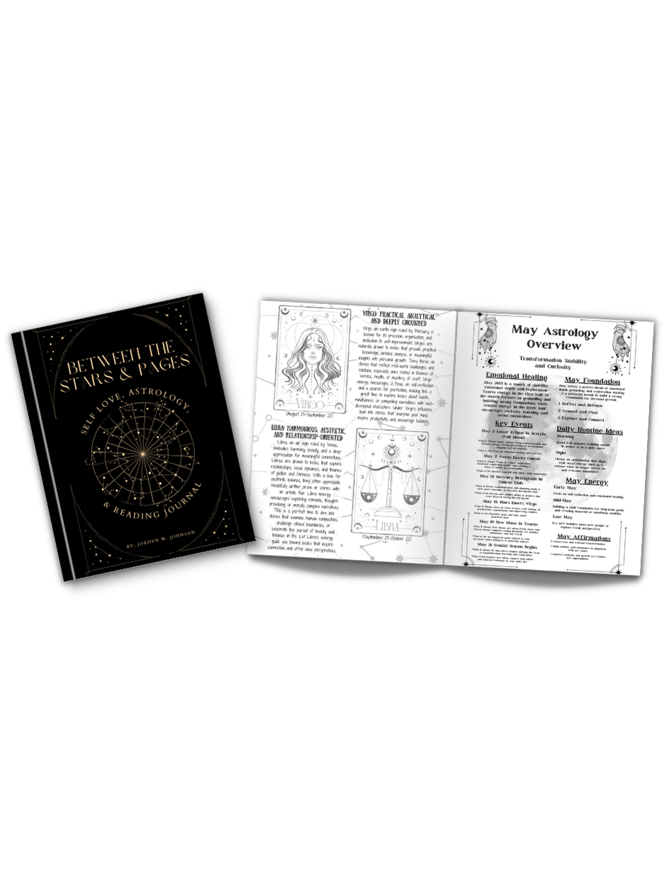 2025 HARDCOVER: Between the Stars & Pages: Self Love, Astrology, & Reading Journal