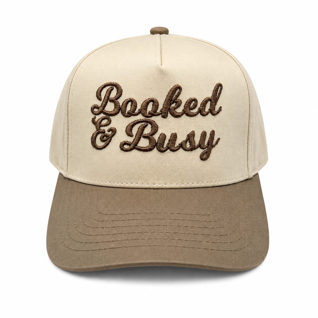 Booked & Busy 3D Puff Embroidered Hat | Book Lover Otto Snapback
