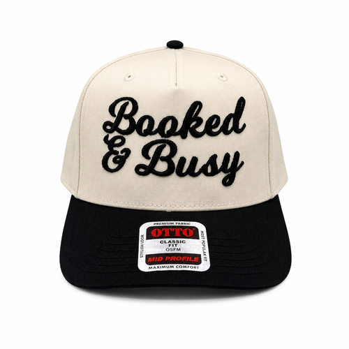 Booked & Busy 3D Puff Embroidered Hat | Book Lover Otto Snapback