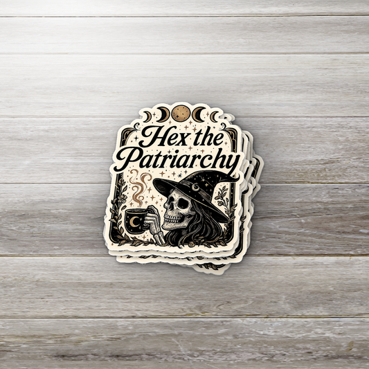 Hex the Patriarchy Sticker | Witchy Feminist | Glossy Vinyl