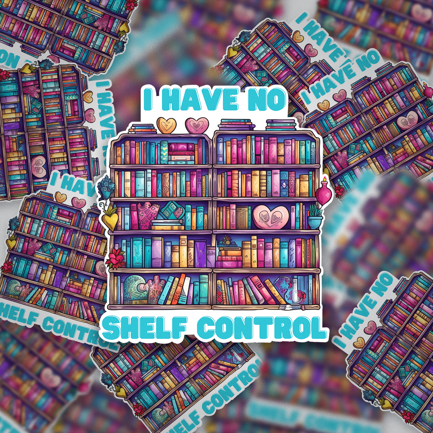 I Have No Shelf Control Sticker – Funny Book Lover Vinyl Sticker for Readers & Bibliophiles