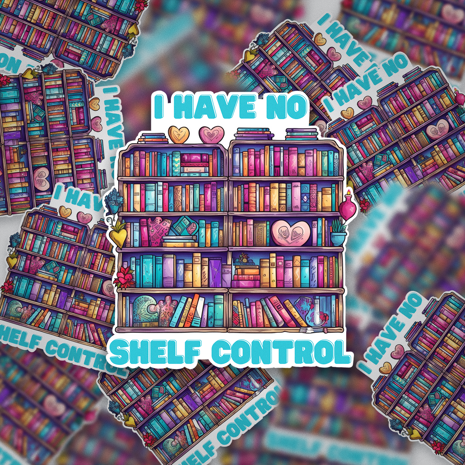 I Have No Shelf Control Sticker – Funny Book Lover Vinyl Sticker for Readers & Bibliophiles