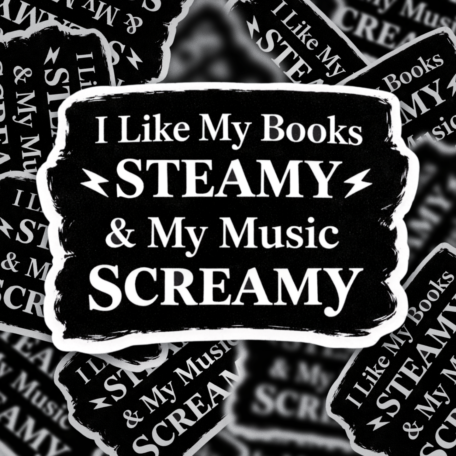 I Like My Books Steamy & My Music Screamy Sticker | Dark Romance Reader Sticker | Emo Bookish Sticker | Spicy Book Lover Decal