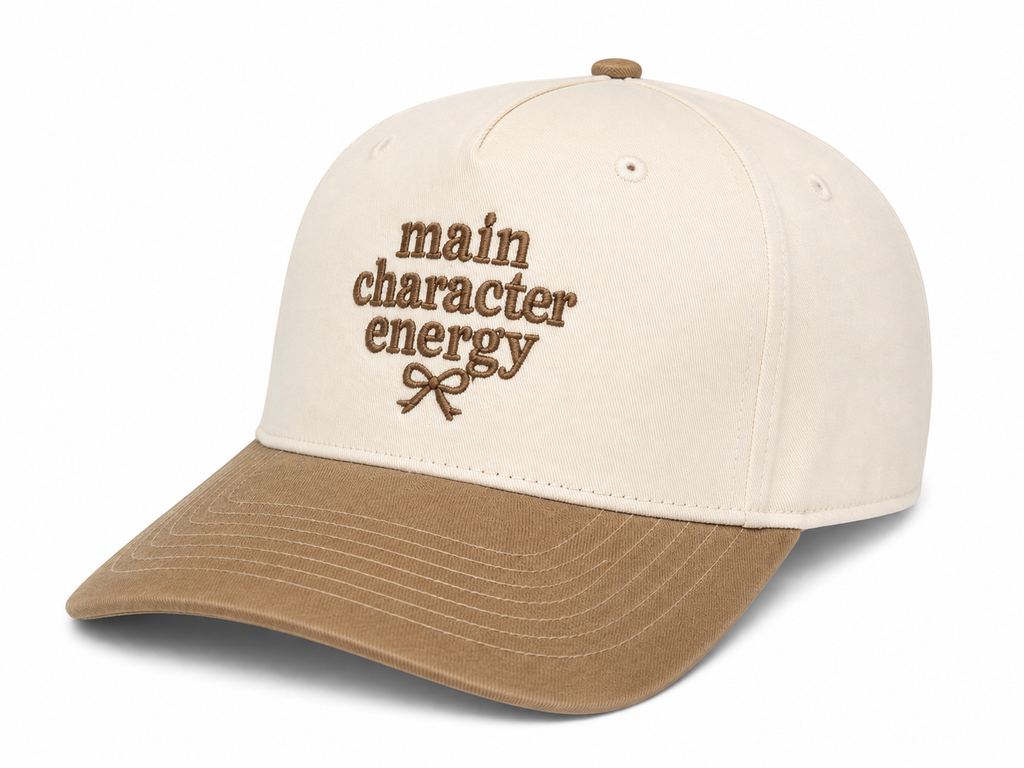 Main Character Energy Embroidered Hat | Cute Bookish Baseball Cap for Women