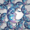Celestial Moon Face Sticker – Cosmic Galaxy Witchy Vinyl Sticker for Laptops, Journals & Water Bottles