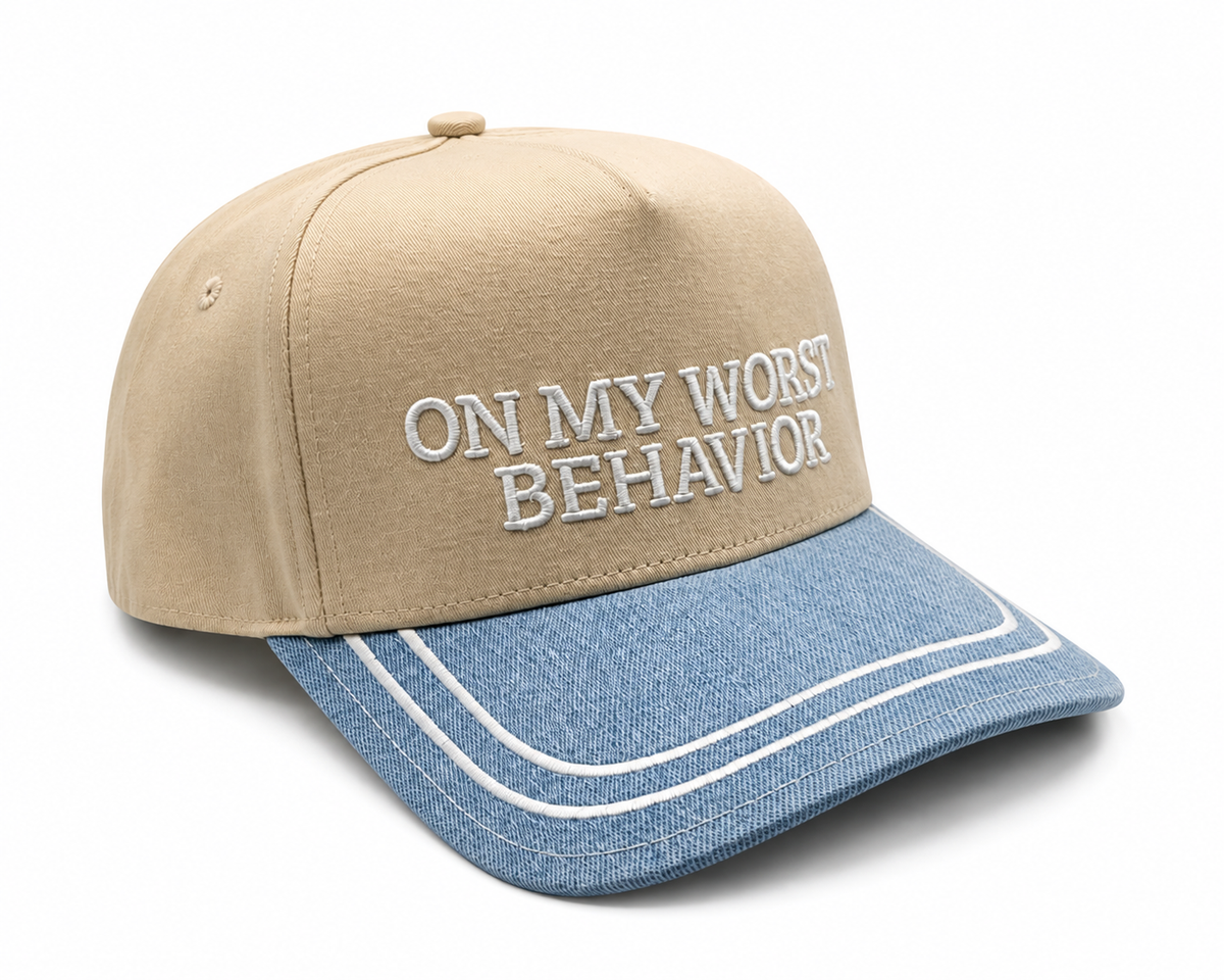 On My Worst Behavior Embroidered Hat | Funny Women’s Hat