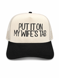 Put It On My Wife’s Tab Embroidered Hat | Funny Husband Camo Cap