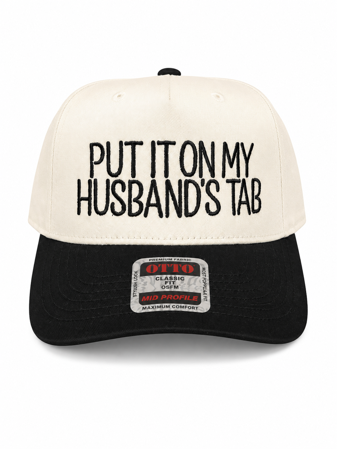 Put It On My Husband’s Tab Embroidered Hat | Funny Wife Trucker Cap