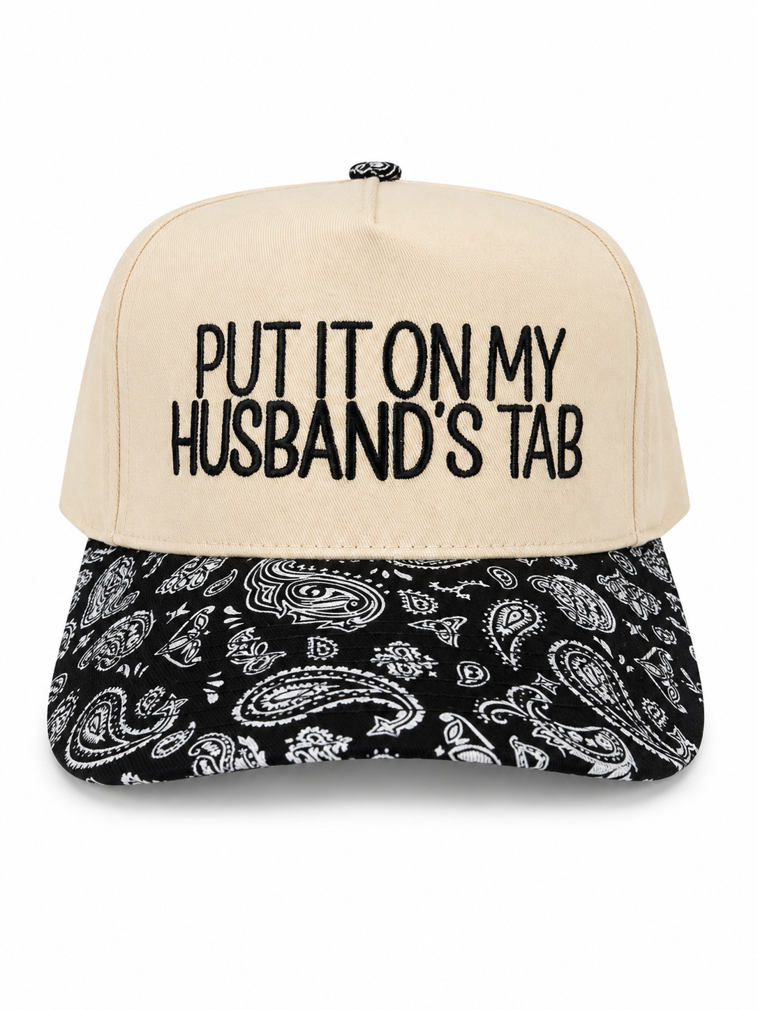Put It On My Husband’s Tab Embroidered Hat | Funny Wife Trucker Cap