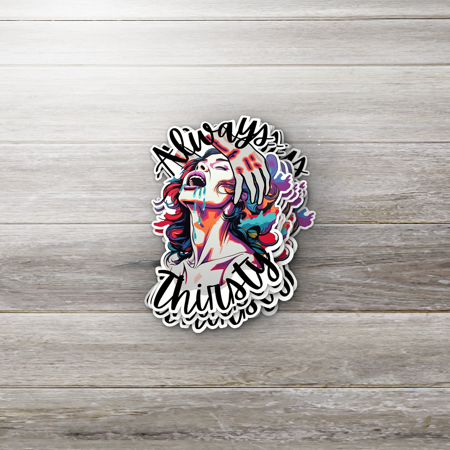 Always Thirsty Spicy Bookish Sticker – Romance Smut Vinyl Decal for Kindle, Laptop & More
