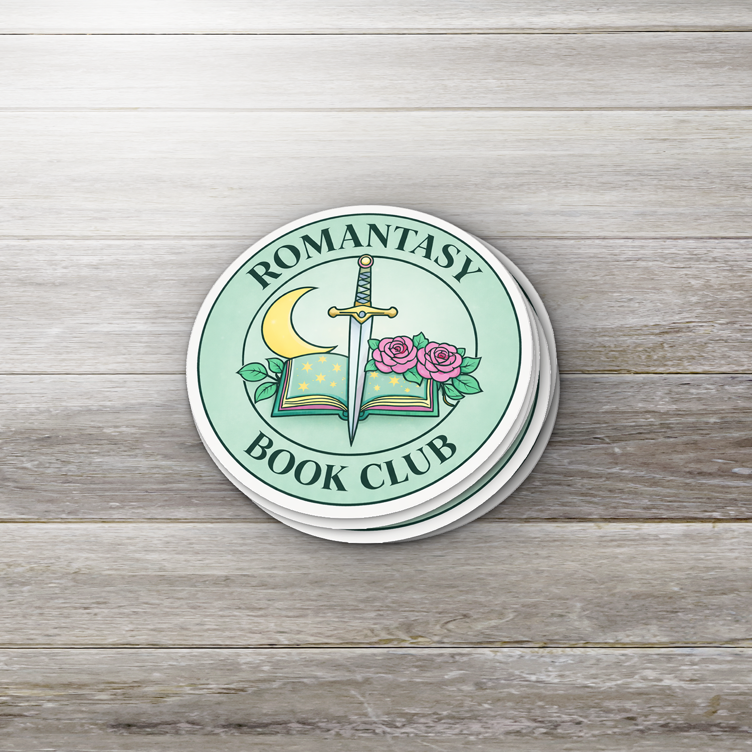 Romantasy Book Club Sticker | Fantasy Romance Reader Sticker | Book Club Sticker | Bookish Aesthetic Sticker | Sword & Roses Sticker