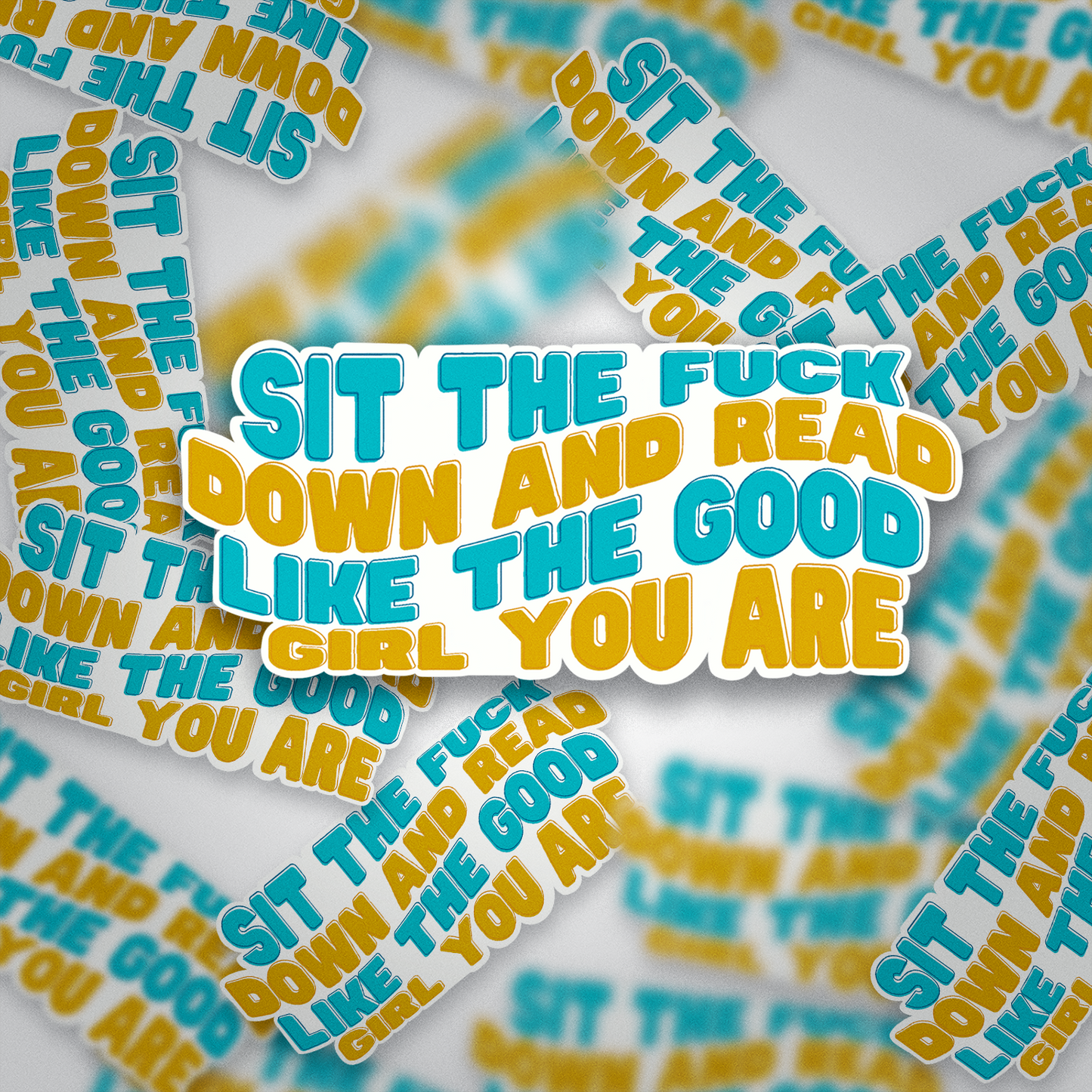 Sit the F*ck Down and Read Sticker – Funny Book Lover Vinyl Decal, Spicy Reading Journal Sticker, BookTok Gift for Readers