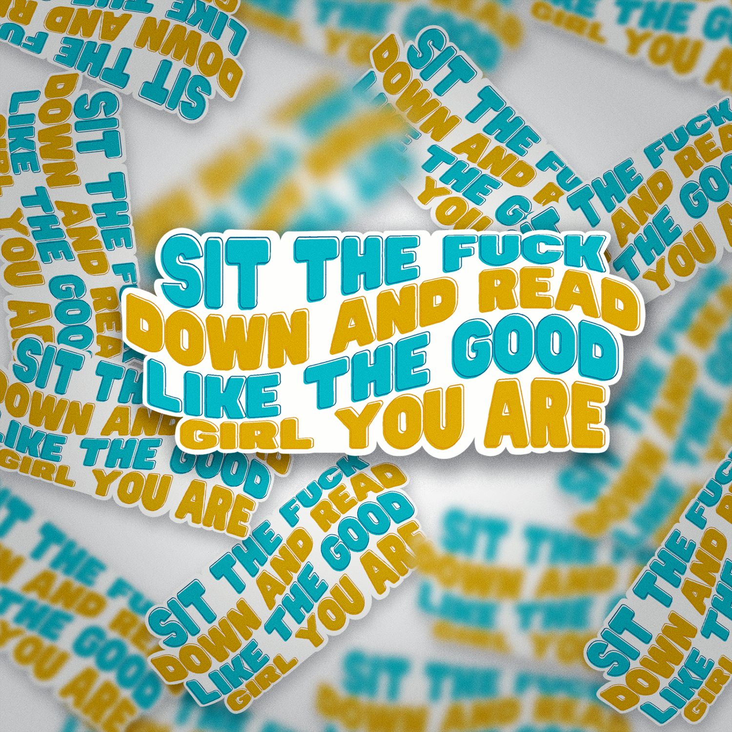 Sit the F*ck Down and Read Sticker – Funny Book Lover Vinyl Decal, Spicy Reading Journal Sticker, BookTok Gift for Readers