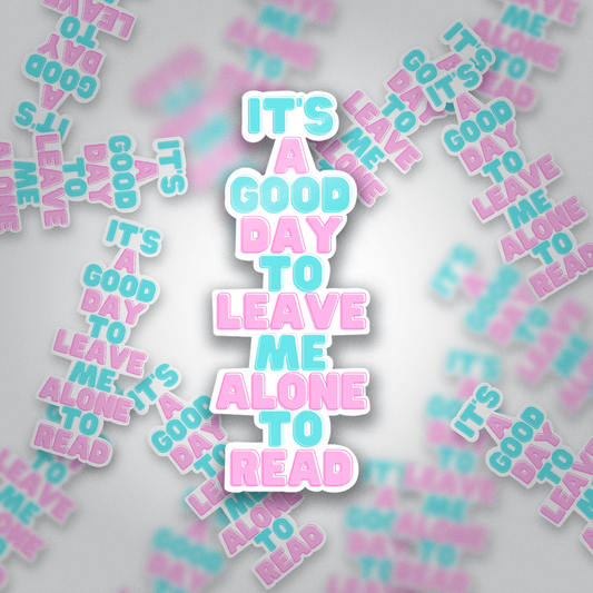 Leave Me Alone to Read Sticker – Funny Book Lover Vinyl Decal, Introvert Reading Gift, Pastel Bookish Aesthetic