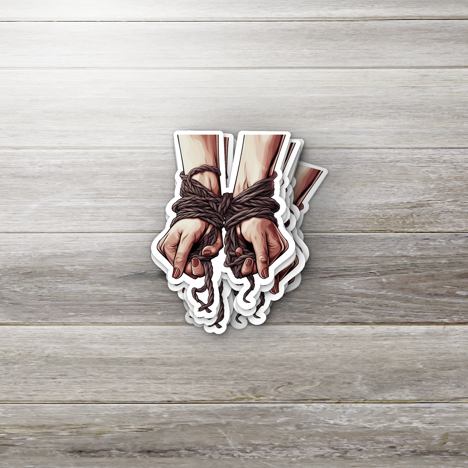 Bondage Hands Sticker – Spicy Bookish Vinyl Sticker, Smutty Romance Book Merch, BookTok Gift for Her, Dark Romance Reader Decal