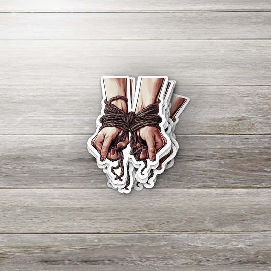 Bondage Hands Sticker – Spicy Bookish Vinyl Sticker, Smutty Romance Book Merch, BookTok Gift for Her, Dark Romance Reader Decal