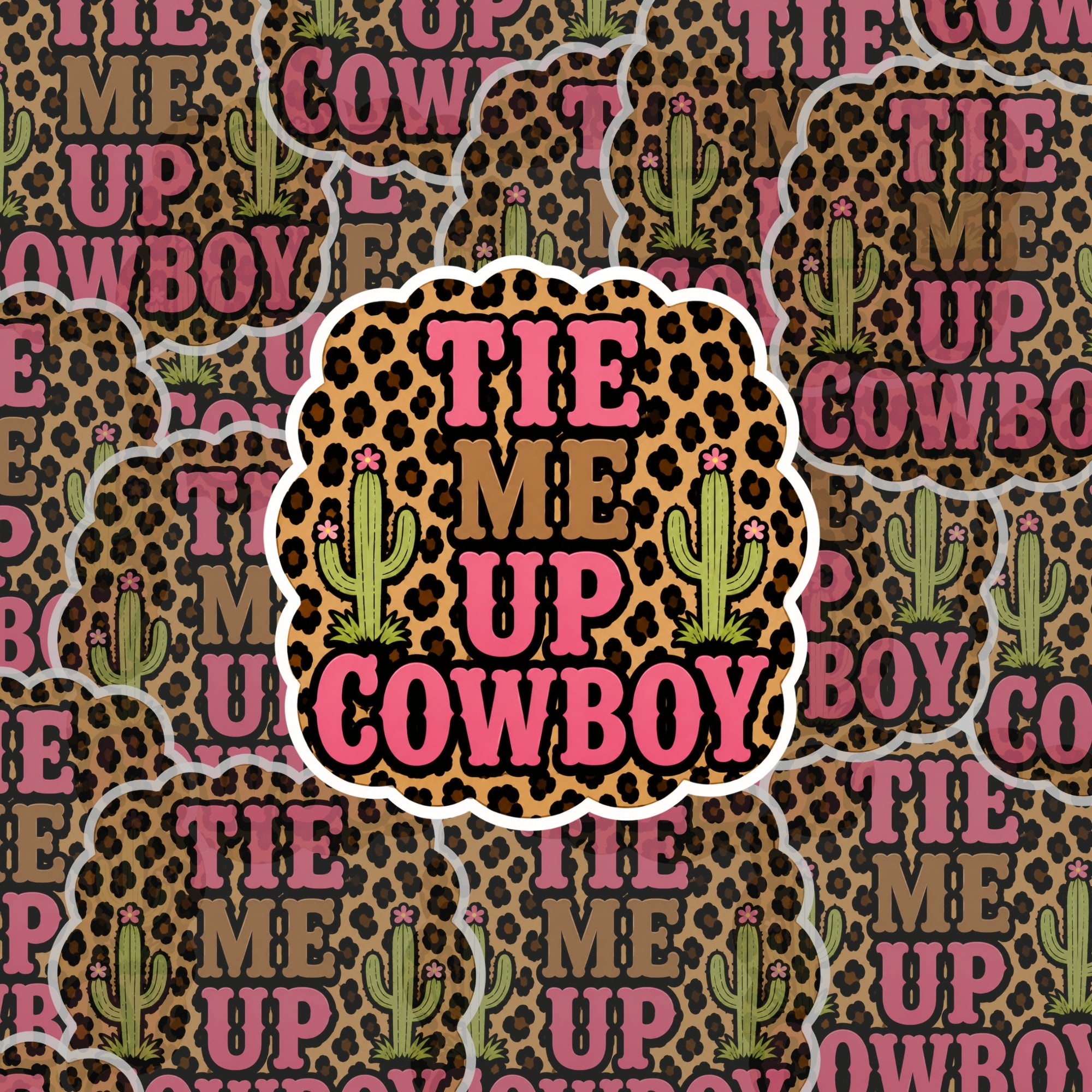 Tie Me Up Cowboy Sticker | Western Romance Reader Vinyl Decal | Cowgirl BookTok Waterproof Sticker