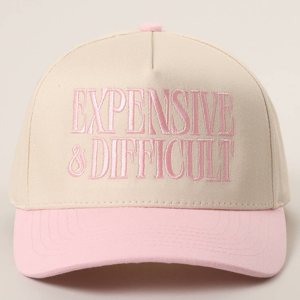 Embroidered “Expensive & Difficult” Hat • Funny Statement Trucker Hat • Trendy Two-Tone Cap