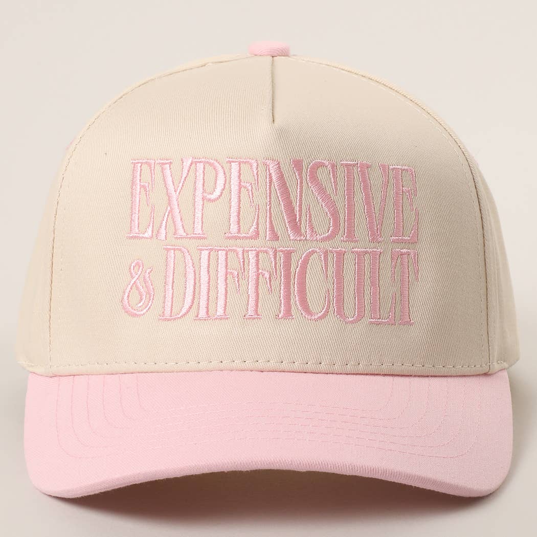 Embroidered “Expensive & Difficult” Hat • Funny Statement Trucker Hat • Trendy Two-Tone Cap