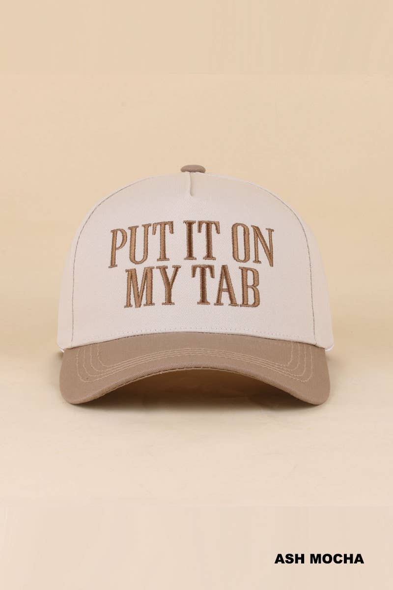 “Put It On My Husband’s Tab” Hat • Funny Trucker Hat • Sassy Wife Hat • Girls Night Hat • Relatable Humor Cap