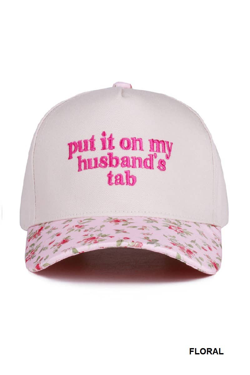 “Put It On My Husband’s Tab” Hat • Funny Trucker Hat • Sassy Wife Hat • Girls Night Hat • Relatable Humor Cap