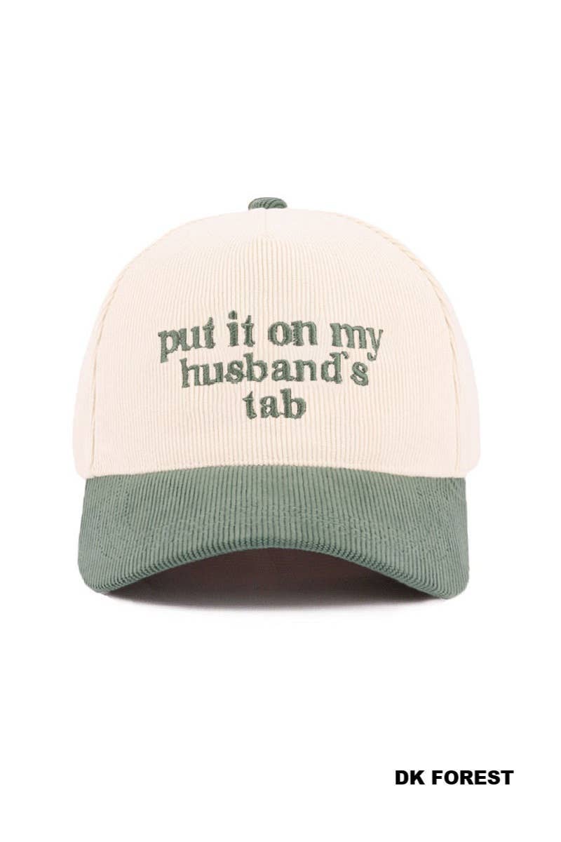 Put It On My Husband’s Tab Trucker Hat • Funny Cowgirl Hat • Western Baseball Cap • Country Concert Hat • Adjustable Snapback Hat