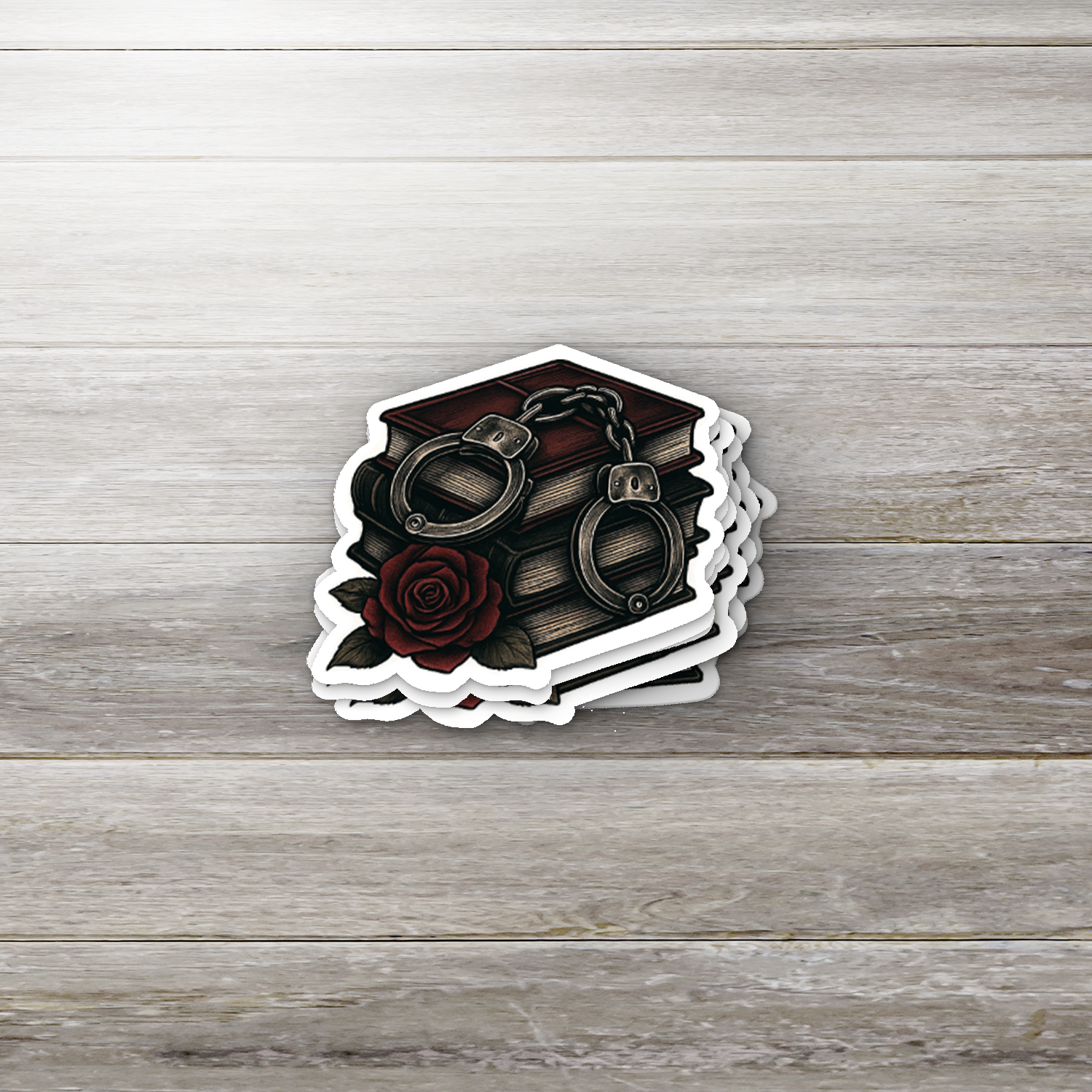 Book & Handcuffs Sticker | Dark Romance | Smut Lover Aesthetic | Glossy Finish