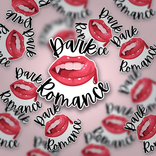 Dark Romance Sticker – Vampire Lips Gothic Aesthetic BookTok Decal, Spicy Romance Vinyl Sticker for Book Lovers & Kindle Girls