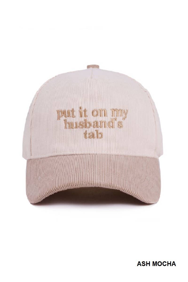 Put It On My Husband’s Tab Trucker Hat • Funny Cowgirl Hat • Western Baseball Cap • Country Concert Hat • Adjustable Snapback Hat