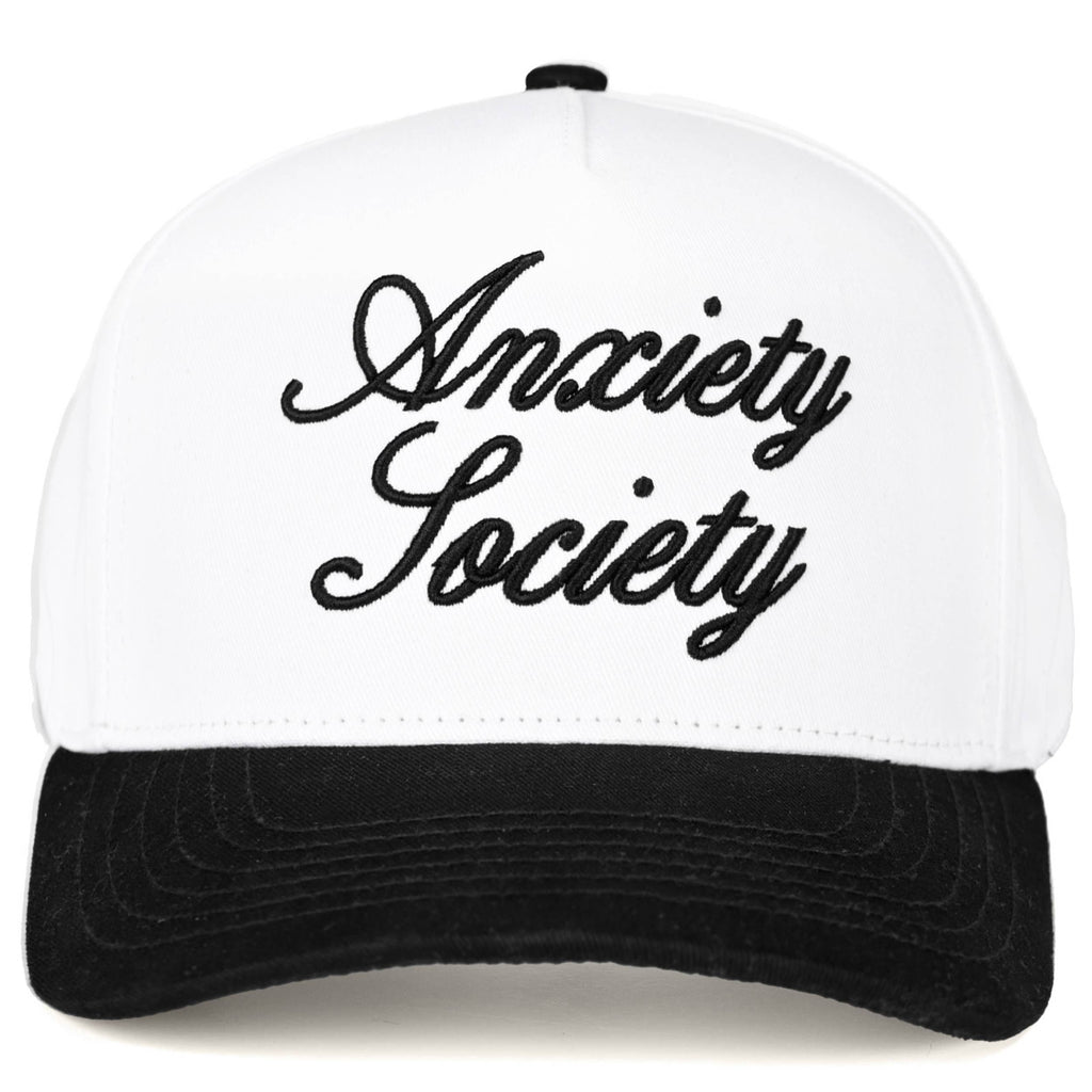 Embroidered “Anxiety Society” Hat • Funny Relatable Hat • Aesthetic Trucker Cap • Mental Health Humor