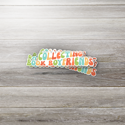 Collecting Book Boyfriends Sticker – Romantic Bookish Vinyl Decal for Readers, Journals, Water Bottles & Kindle, Cute Pastel Aesthetic