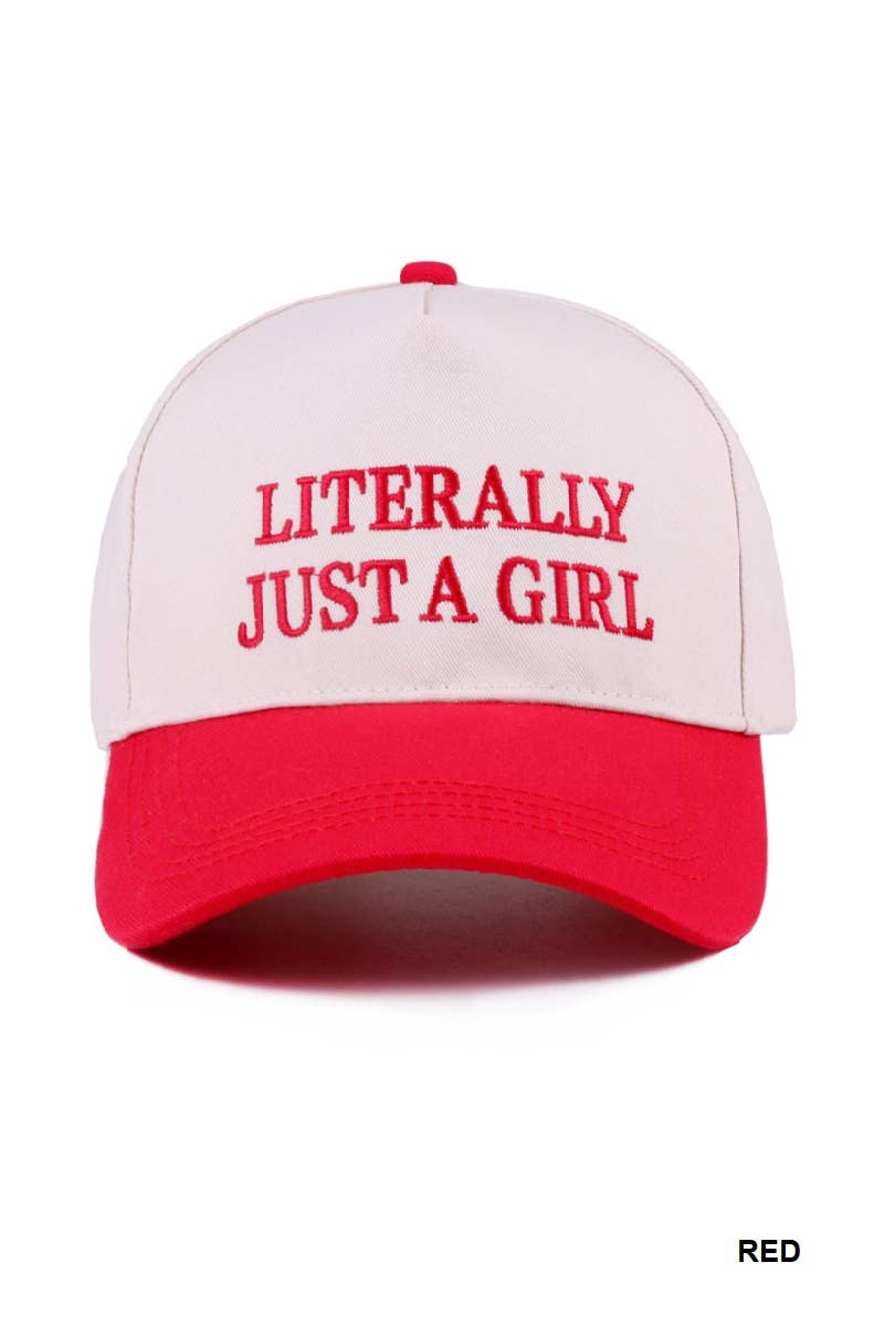 Literally Just a Girl Hat • Trendy Trucker Hat • Funny Girl Hat • Soft Girl Aesthetic Hat • Cute Casual Hat