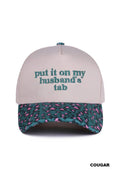 “Put It On My Husband’s Tab” Hat • Funny Trucker Hat • Sassy Wife Hat • Girls Night Hat • Relatable Humor Cap
