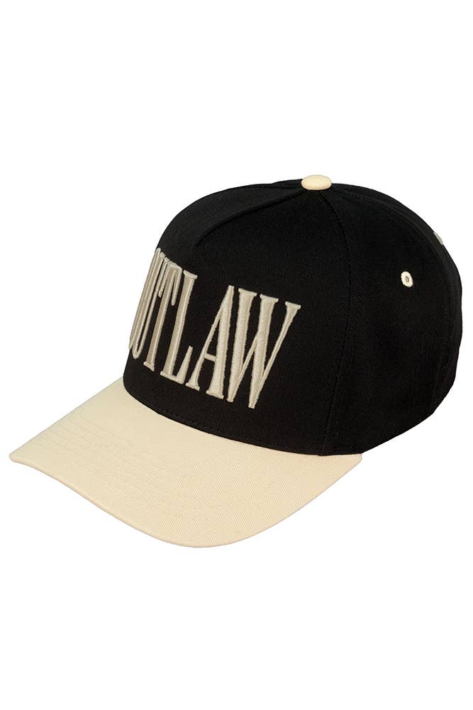 Outlaw Trucker Hat • Western Cowboy Hat • Embroidered Baseball Cap • Country Concert Hat • Unisex Western Snapback Cap
