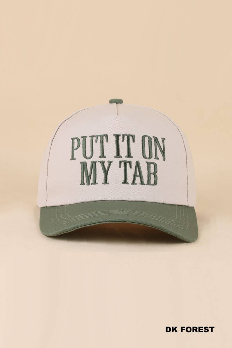 “Put It On My Husband’s Tab” Hat • Funny Trucker Hat • Sassy Wife Hat • Girls Night Hat • Relatable Humor Cap