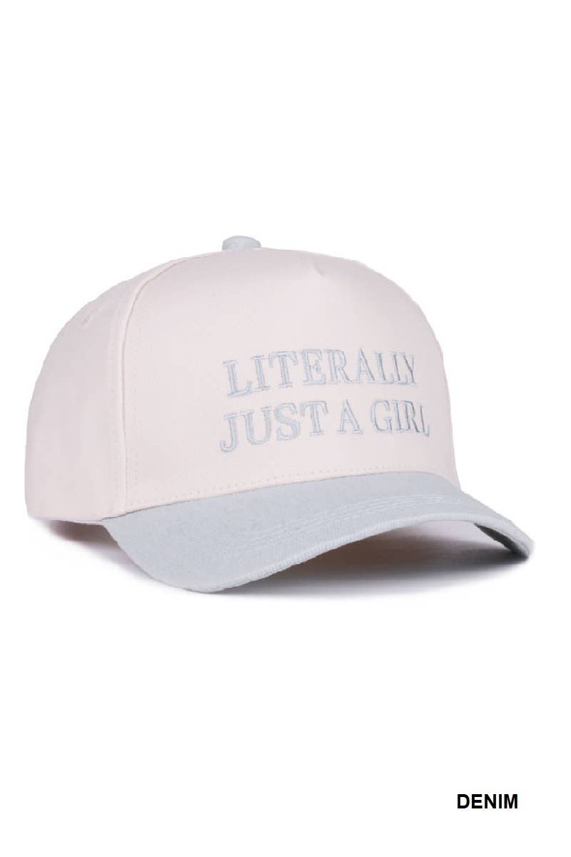 Literally Just a Girl Hat • Trendy Trucker Hat • Funny Girl Hat • Soft Girl Aesthetic Hat • Cute Casual Hat