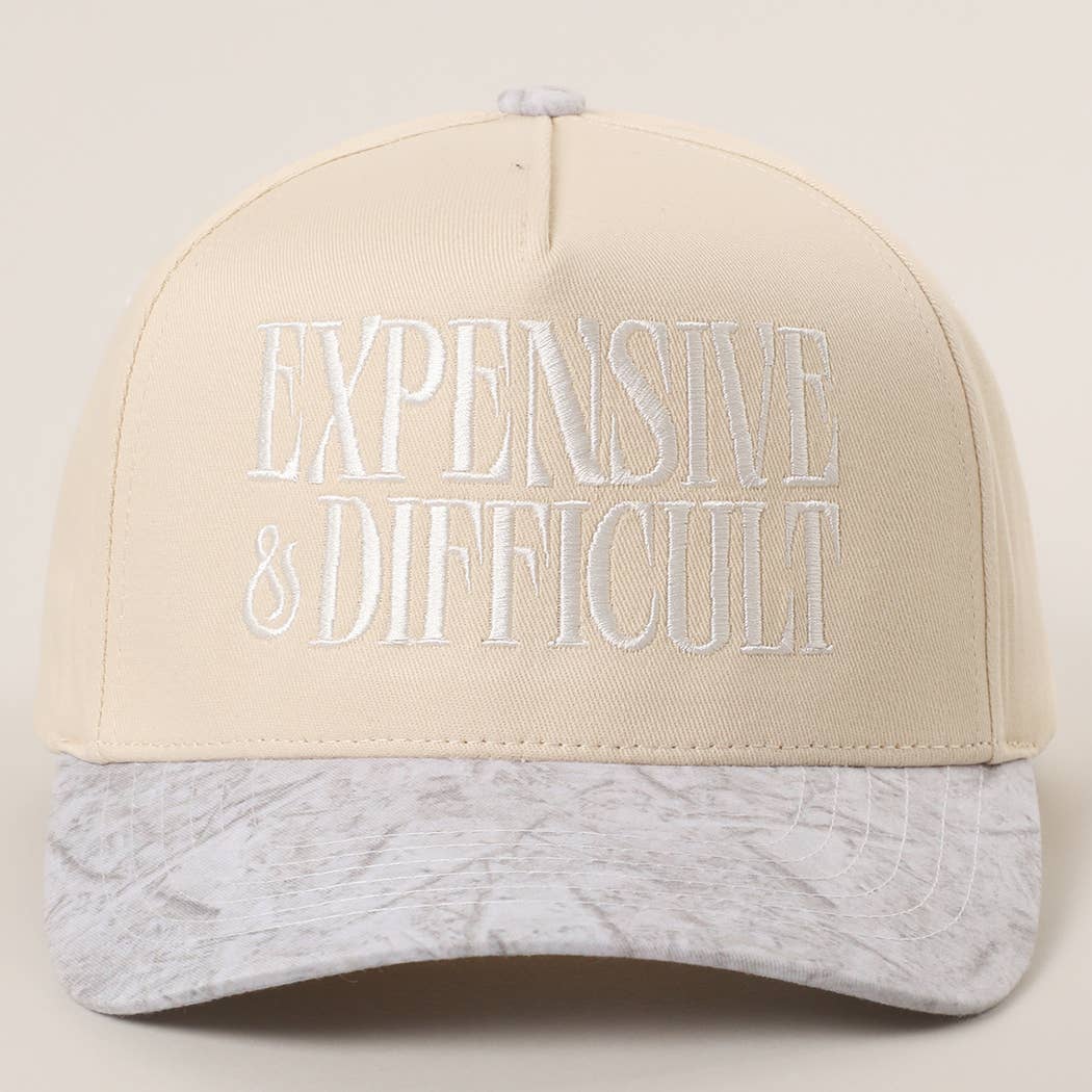 Embroidered “Expensive & Difficult” Hat • Funny Statement Trucker Hat • Trendy Two-Tone Cap