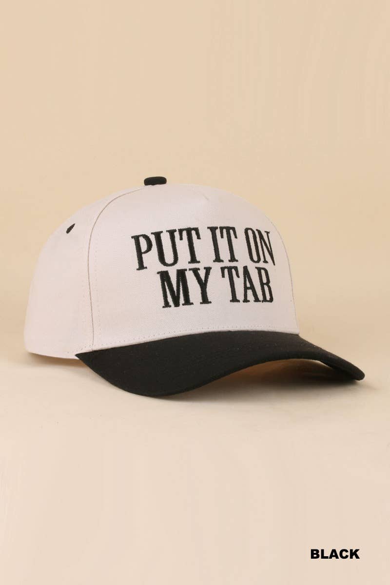 “Put It On My Husband’s Tab” Hat • Funny Trucker Hat • Sassy Wife Hat • Girls Night Hat • Relatable Humor Cap