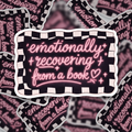 Emotionally Recovering From a Book Sticker | Bookish Sticker | Book Lover Sticker | Reader Humor