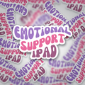 Emotional Support iPad Sticker – Funny Aesthetic Vinyl Decal for Tablets, Laptops & Journals