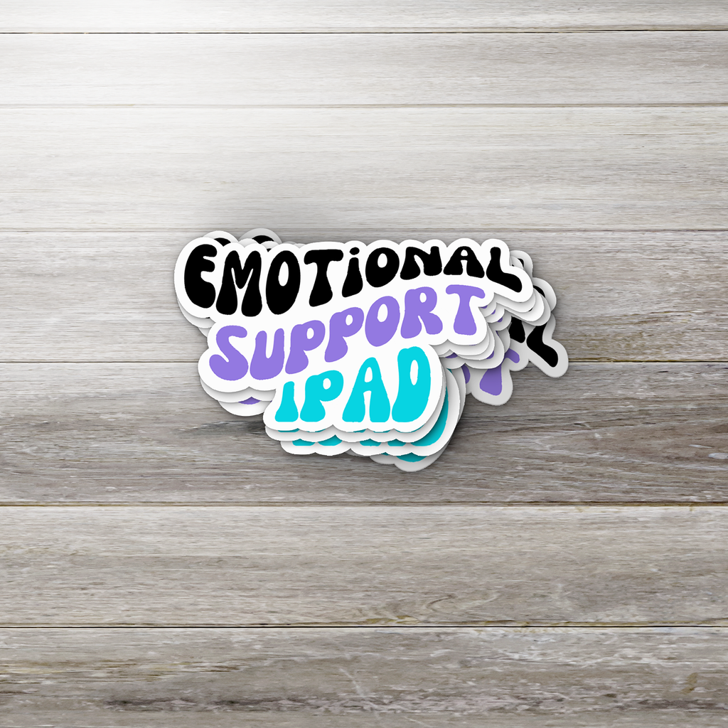 Emotional Support iPad Sticker – Funny Tech Decal, Custom Colors, Aesthetic Vinyl Sticker