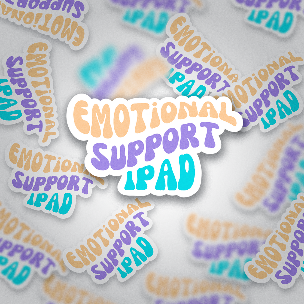 Emotional Support iPad Sticker – Funny Aesthetic Vinyl Decal for Tablets, Laptops & Journals