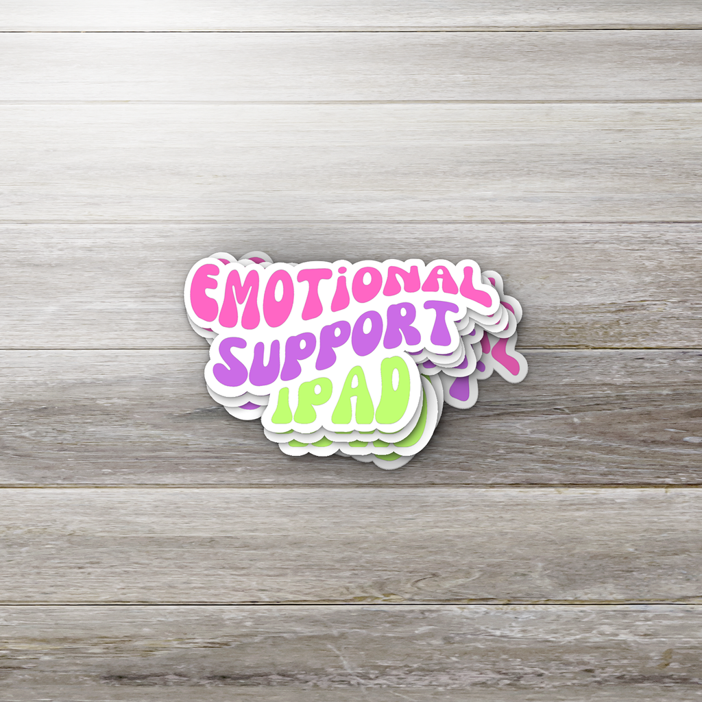 Emotional Support iPad Sticker – Funny Tech Decal, Custom Colors, Aesthetic Vinyl Sticker