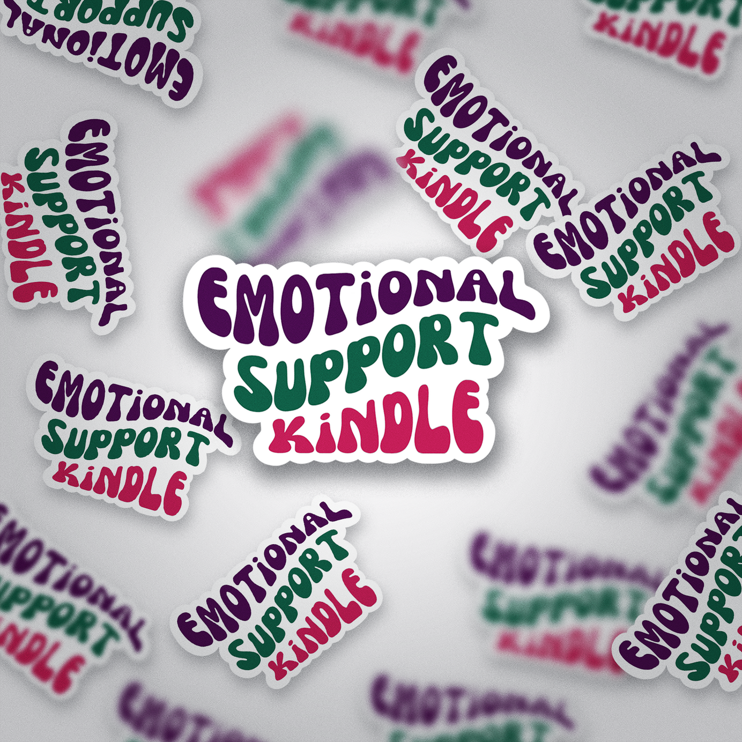 Emotional Support Kindle Sticker – Cute Bookish Vinyl Sticker for Book Lovers | Glossy Book Sticker for Kindle, Laptop, Water Bottle | Custom Reading Sticker