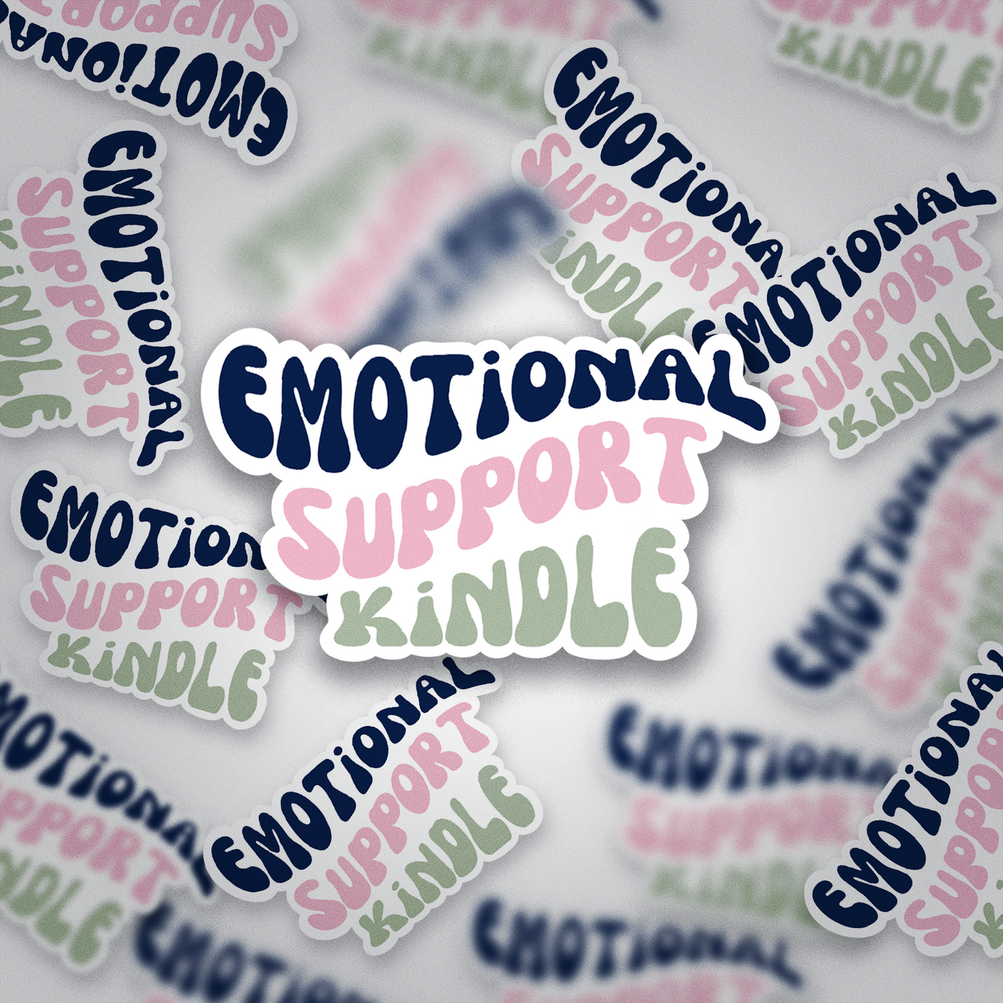 Emotional Support Kindle Sticker – Cute Bookish Vinyl Sticker for Book Lovers | Glossy Book Sticker for Kindle, Laptop, Water Bottle | Custom Reading Sticker