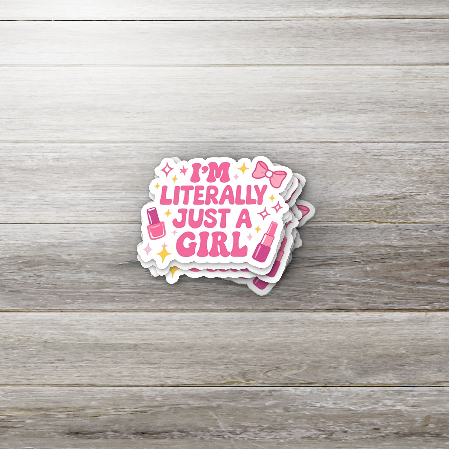 I’m Literally Just a Girl Sticker | Cute Pink Coquette Vinyl Decal | Girly Funny Laptop & Water Bottle Sticker