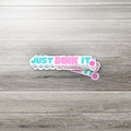 Just Dink It Vinyl Sticker – Glossy Pastel Pickleball Decal for Bottles, Journals & Paddle Covers