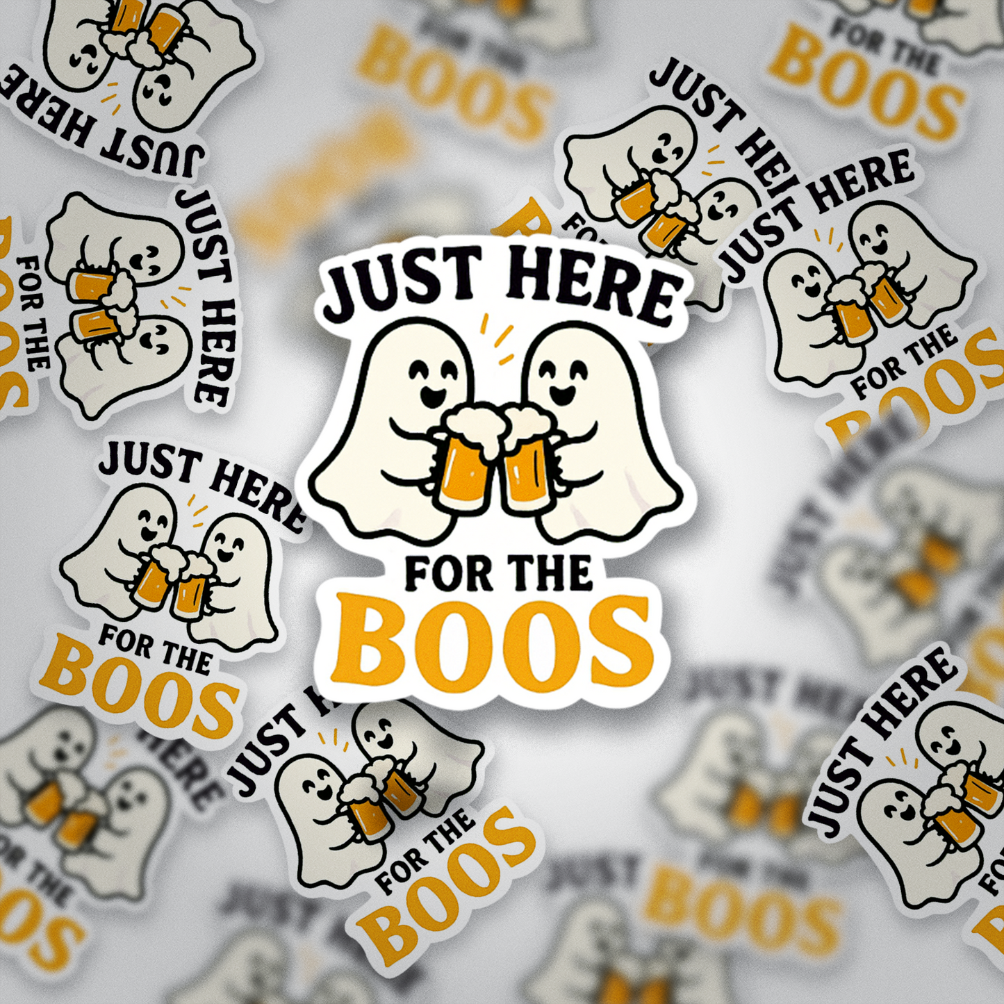 Just Here for the Boos | Funny Halloween Sticker | Ghost Beer Vinyl Decal | Spooky Cute Fall Sticker