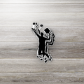 Man Playing Pickleball Vinyl Sticker – Glossy Silhouette Decal for Bottles, Laptops & Paddle Cases